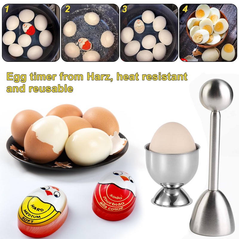 GZkushi 2 pieces egg timer for cooking, reusable timer egg
