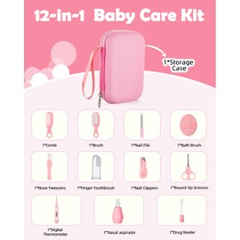 Lictin Kit de Cuidado de la Salud del Bebé, Set de Cuidado para el Cabello y Uñas de Bebé, Juego de Seguridad y Salud para Recién Nacidos con Cepillo para el Pelo, Peine, Cortaúñas y Más