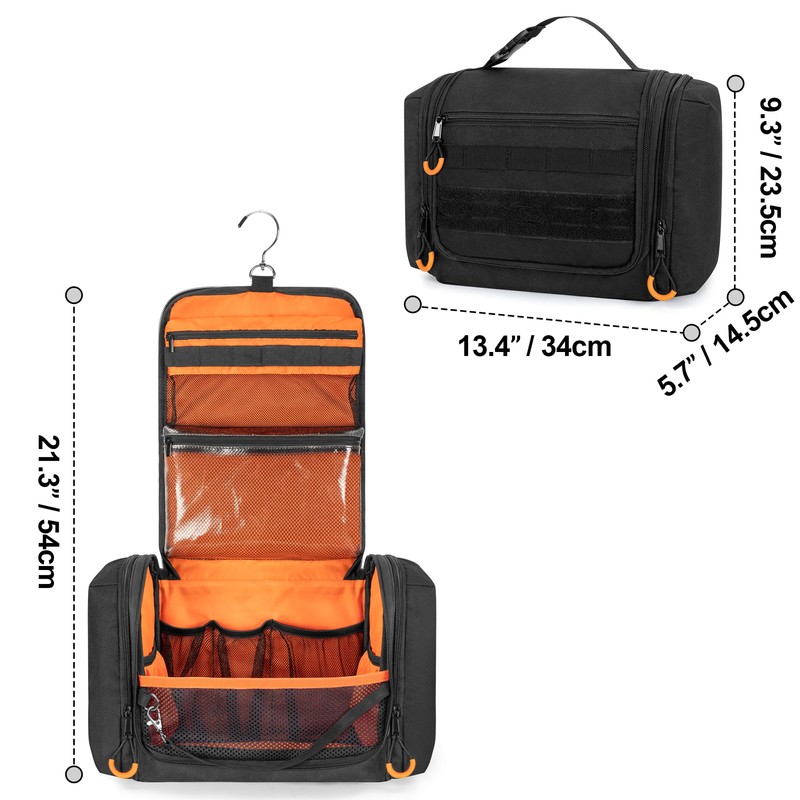 Prokva Tactical Toiletry Travel Bag for Men, Hanging Dopp Kit
