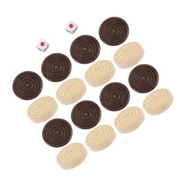BESPORTBLE 1 Set Wooden Board Game Accessories Set Checkers Chess Replacement Pieces with Dice Versatile Game Markers Enhances Learning and Cognitive Development