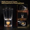 mwater Luxury Version Handmade Crystal 24K Gold Rimmed Shot Glasses,No