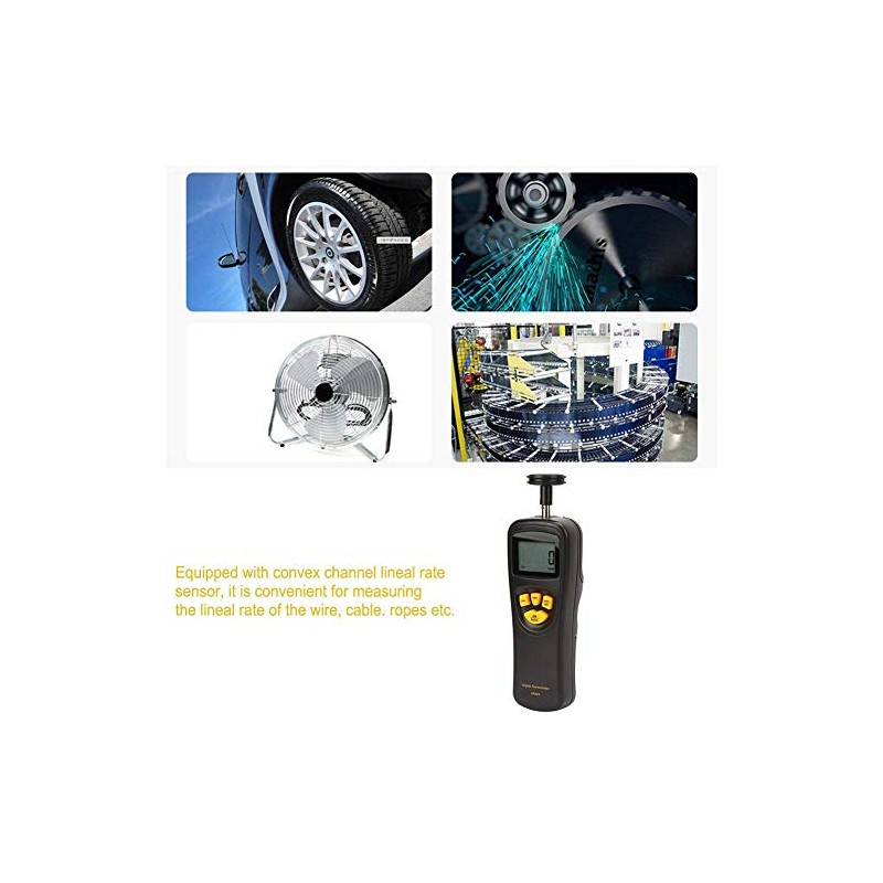 Smart Sensor Digital Tachometer, 0.5~19999 RPM Motor Tachometer with LCD