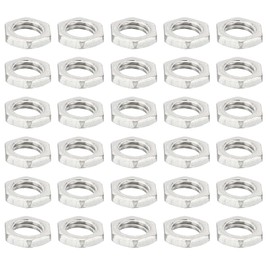 PATIKIL M7 x 1.0 Steel Hex Nuts, 60 Pack, Metric Thread, Galvanised Fittings, Nuts, Screw Bolts, Mounting Parts for Lamps, Machines, Repair, 2 mm Height