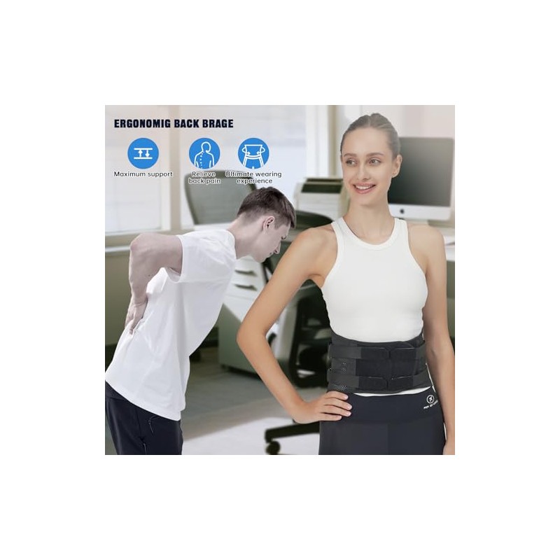 Cinturón de apoyo lumbar ajustable para hombres y mujeres, soporte