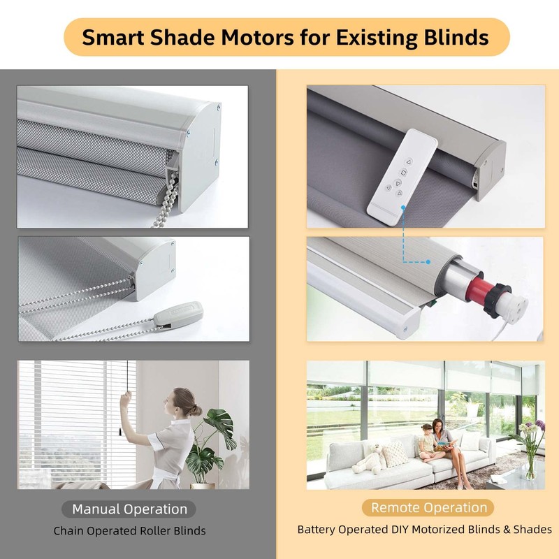 Rollerhouse Roller Blinds Tubular Motor with Rechargeable Lithium Battery for
