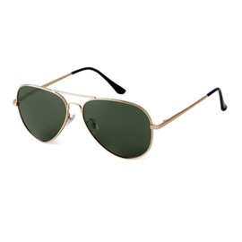 GIFIORE Oversized Aviator Sunglasses for Men Women,Polarized Pilot Sun Glasses Vintage Large Gold Metal Frame Shades UV 400 Protection (Gold Frame Green Lens) 62MM