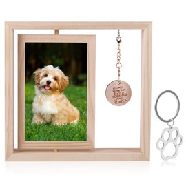 Pet Memorial Frame - Pet Paw Print Photo Frame with Clay Imprint Kit,Pawprint Making Kit and Photo Display for 4 x 6 Photo, for Pet Owner Dogs and Cats
