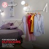 Double Foldable Clothing Rack w/Extension Rod, Wall-Mounted Retractable Clothes Hanger