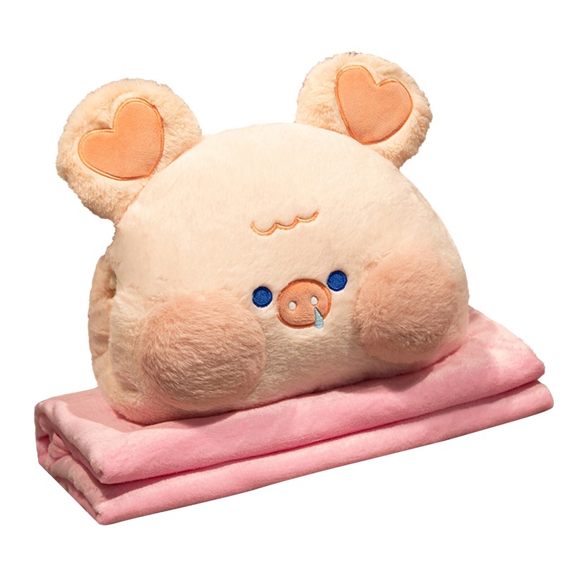 Stuffed Animals Travel Blanket Pillow Set Soft Plush Hugging Pillow