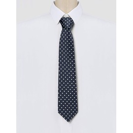 Allegra K Polka Dot Necktie, Legaler Tie, 3.1 inches (8 cm), Formal, Casual, Business, Wedding, Men’s, blue (navy blue)