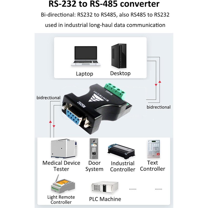 Sintech 232 to 485,RS232 Serial to RS485 Communication Data Converter