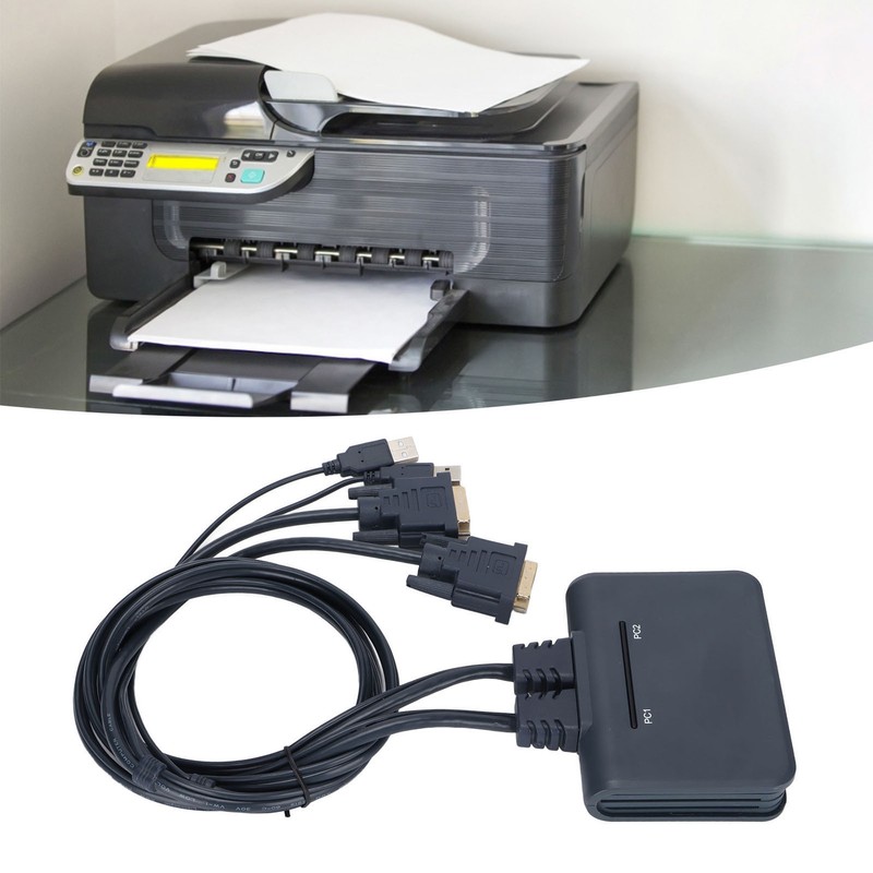 USB KVM Switch 2 Ports Wired HD Multimedia Interface KVM