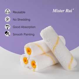 Mister Rui Painting Set Small Paint Roller Set 4 Inch Painter's Roller, Paint Roller Small 16 Packs, Painting Accessories for Paints