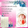 Red French Tip Press on Nails with Heart Artificial Valentine's