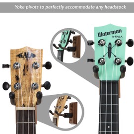 String Swing Ukulele Wall Mount Stand for Mandolin Ukele Concert Pineapple Soprano Tenor and Baritone Compatible Case Alternative Kit for Home or Studio - Black Walnut Hardwood CC01UK-BW