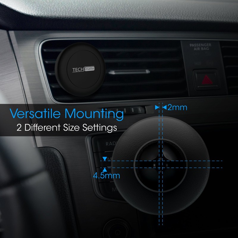 TechMatte Magnetic Car Phone Mount (2-Pack) - Universal Air Vent