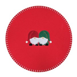 C&F Home Naughty/Nice Gnome Felt Round Placemats Set of 6
