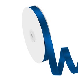 Isaspire 5/8" Width x 100 Yards Satin Ribbon, Navy Blue Ribbon Perfect for DIY Craft, Bows, Gift Wrapping, Flower Bouquet, Valentine's Day, Christmas and Party Decoration