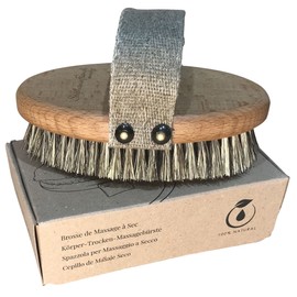 Stephanie Franck Beauty - Dry Brushing Body Brush - Body Dry Massage Brush Made of Tampico Fibre, Horsehair and Beech Wood FSC Certified - Exfoliating and Firm Skin - Plastic-Free - Made in Germany