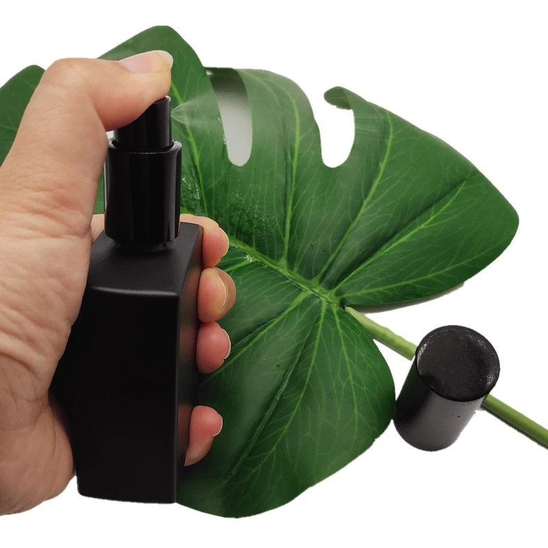 PimyRcyi 8PCS Square Glass Spray bottle,1.7oz Small Refillable Container with