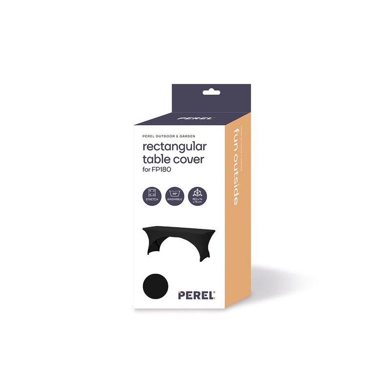 Perel Table Cover for Rectangular Table - Arched Black