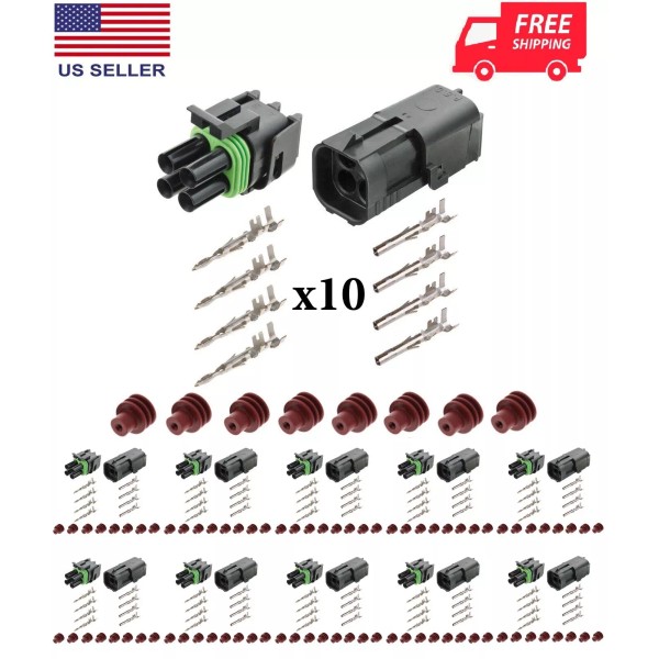 Delphi Weather Pack 4 Pin Sealed Connector Kit 14-16 AWG