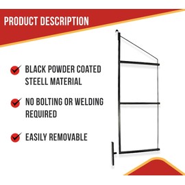 Mytee Products 2 Pack of 3 Tier Shipping Container Shelving Bracket with 18"(D) x 60"(H) - Black Powder Coated Steel Shelf Brackets for Heavy Duty Trailer Containers - Easy to Assemble & Remove