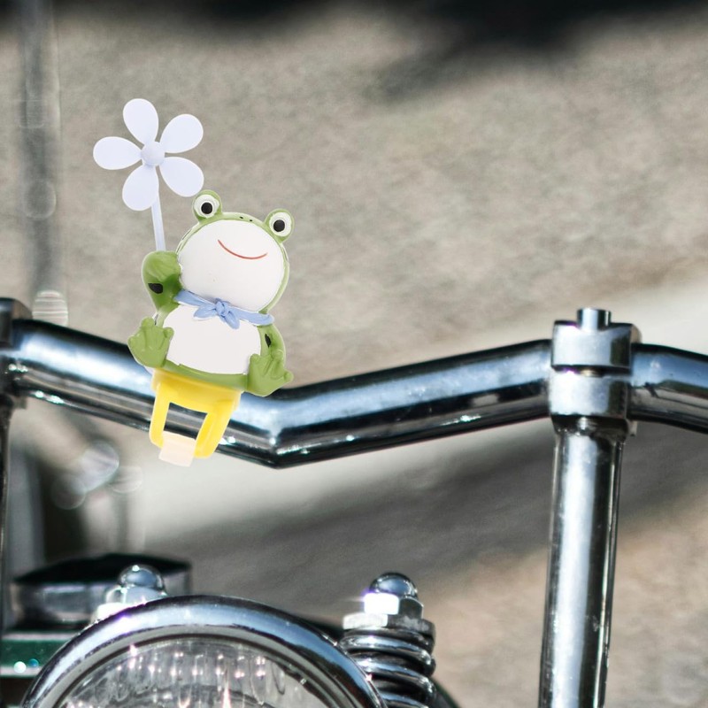 INOOMP Windmill Frog Bicycle Bell Frog Bicycle Horn with Propeller