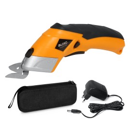 Cordless Electric Scissors for Leather,Cardboard,Clothes-3.6V Heavy Duty Fabric Cutter With 2000mAh Batterypower: orange(two scissor heads)