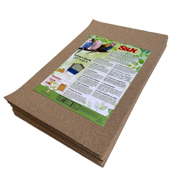 S&X Gravel Paper for Bird Cage 60-Pack 17” x 11”