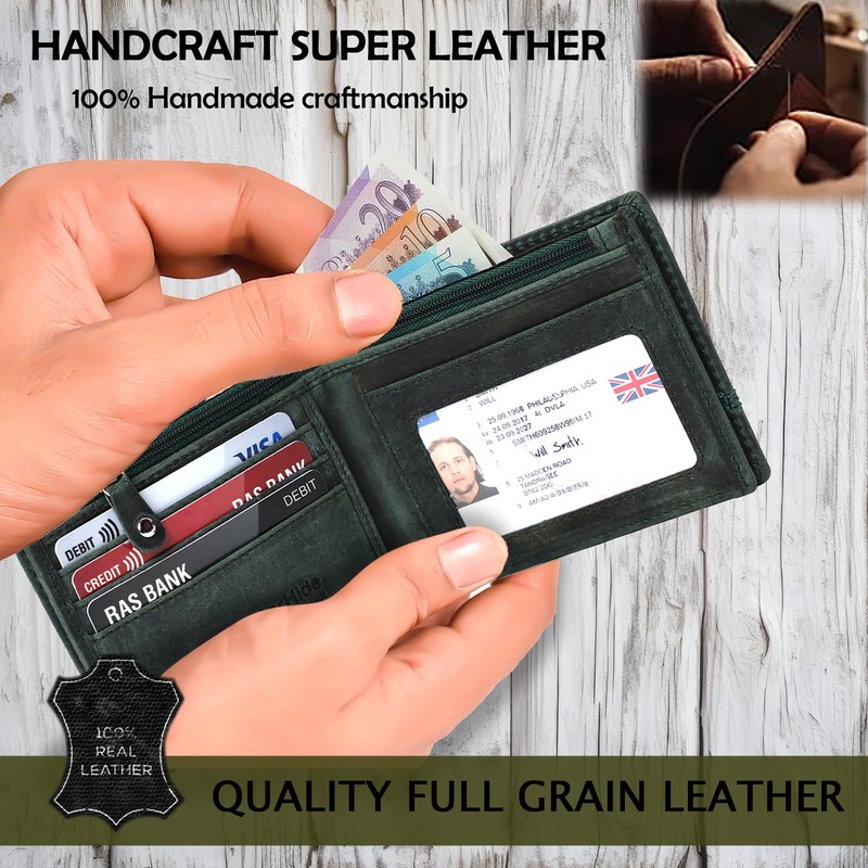 STARHIDE Genuine Leather Wallet for Men - Bifold Essentials Short