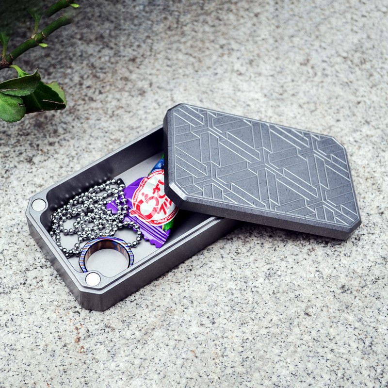 WANERSEN EDC Case Titanium Container Daily Storage Metal Box for