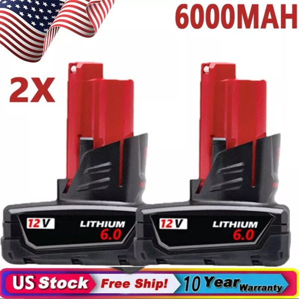 for Milwaukee 2X 3.5Ah 12V For Milwaukee For M12 LITHIUM