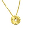 Tiny Gold Tone Compass Pendant Necklace, Dainty Jewelry (Stainless Steel)