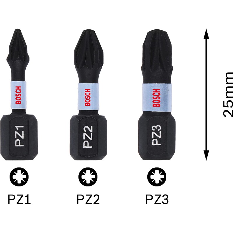 Bosch 3 x Pro Pozidriv Impact Bit (100 x 50