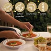 MATANA 100 Premium White Plastic Bowls with Gold Rim, 360ml