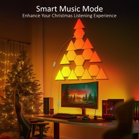 JIMIMORO 8 PCS Triangle Light Panels - Smart APP 5.9inches Triangle RGB Gaming Lights Smart Home Decor with Music Sync Gaming Theme LED Triangle Light for Kids and Teens Room Playroom Decor (8)