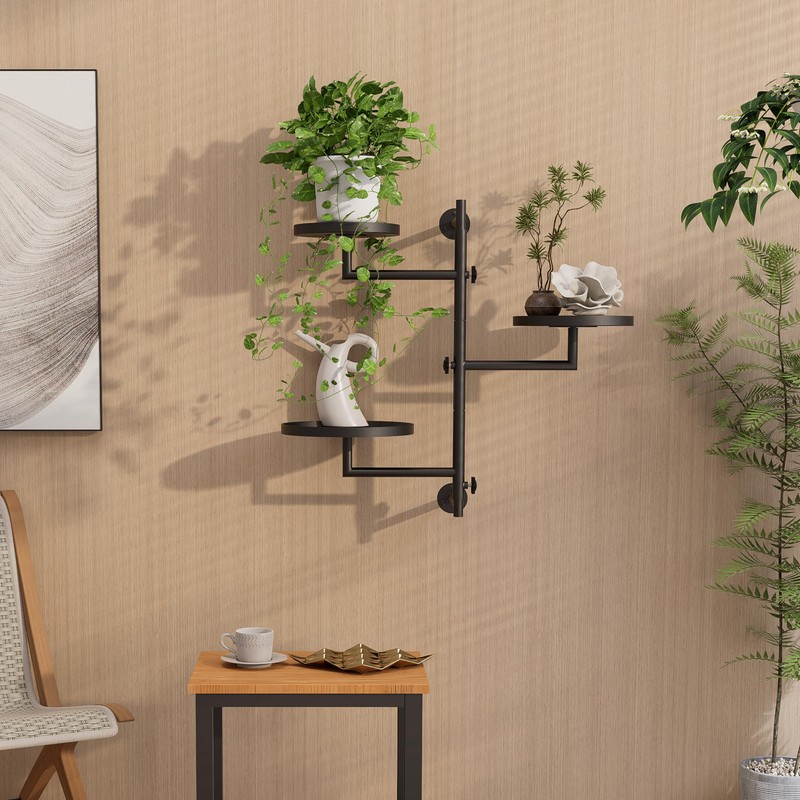 KAAPSAM Rotating Wall Plant Shelves Plant Shelf for Window 3-Tier