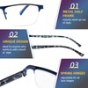FONHCOO Reading Glasses for Women Men, Blue Light Blocking Reading