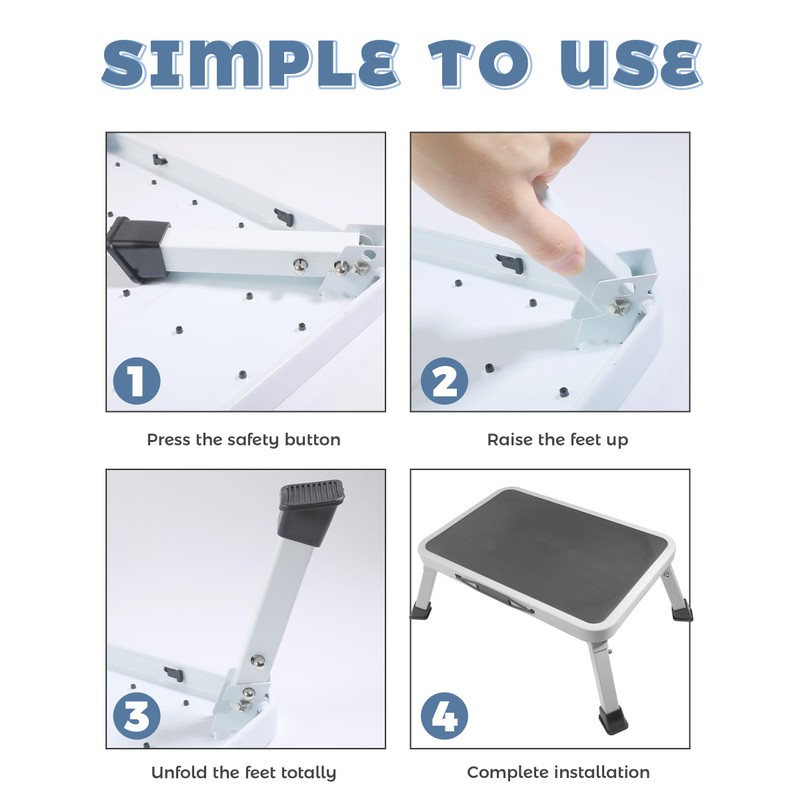 UNLRAE RV Step Stool,Car Accessories Adjustable Folding Step Stools with