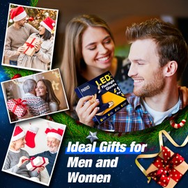 PARIGO LED Flashlight Waterproof Gloves Gifts - Men Women Stocking Stuffers Christmas Birthday Gift for Husband Grandpa Dad