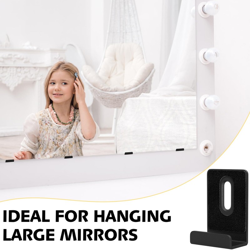 BAGTeck 6Pcs Metal Mirror Clips, Mirror Hanging Kit, 1/2" Wide