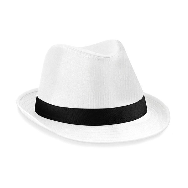 Beechfield Fedora in white/black size L/XL