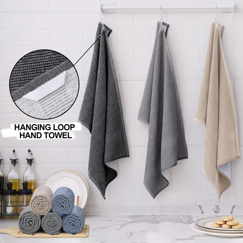 smiry Premium Kitchen Towels(18"x 28", 6 Pack), Large Cotton Dish