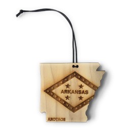 Arotags Arkansas Wooden Car Air Freshener - Long Lasting Backwoods Birch Scent Diffuses for 365+ Days - Includes Hanging Mirror Diffuser and Fragrance Oil - 100% American Made