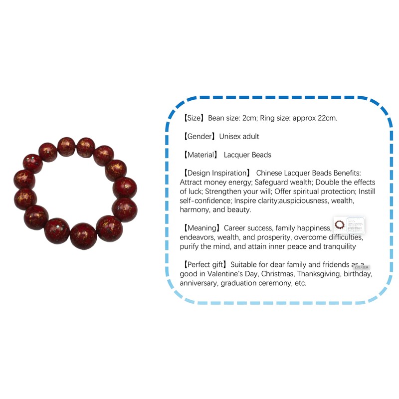 Chinese Lacquer Beads bracelets (red and gold)
