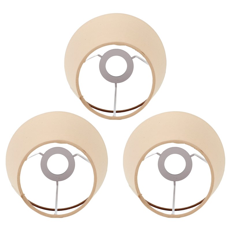 MUNEFE 3pcs Small Lamp Shade, Cloth Lampshade, Fabric Lampshade Clip