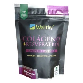 Wellthy Colágeno Hidrolizado Resveratrol 90caps Full Neutro                                                                                           
