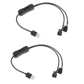 OTOTEC 2 Stücke USB-zu-3-Pin/4-Pin-Lüfter-Netzadapterkabel USB-zu-Dual-3-Pin/4-Pin-5-V-USB-Lüfter-Netzadapterkabel mit EIN-/Aus-Schalter 40cm