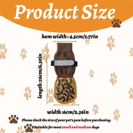 KOLZEMV Dog Socks Non-Slip 2 Pairs Dog Socks Non-Slip Dog Shoes Dog Shoes Paw Protection Dog Shoe Double-Sided with Adjustable Straps for Indoor Use (M)
